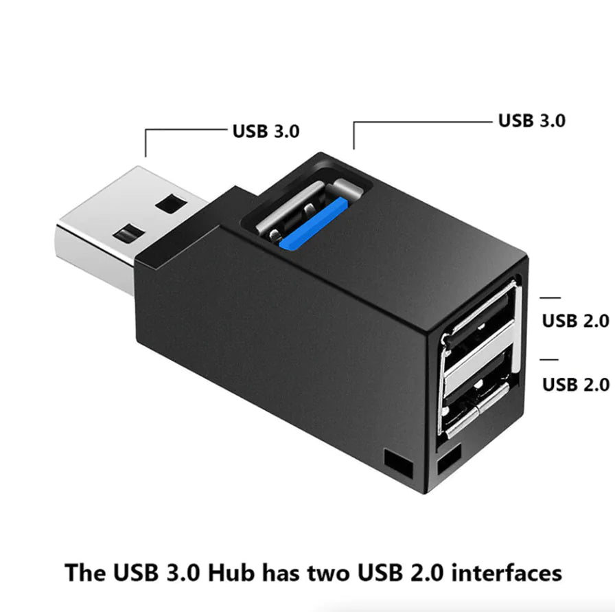 2 Stücke 3 Port USB 3.0 Hub Tragbare High Speed ​​Splitter Box Für PC Notebook Laptop