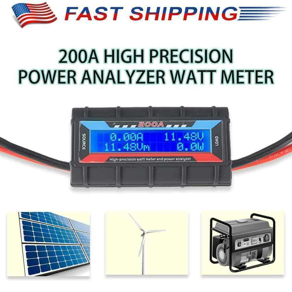 200A DC Digital Monitor LCD Volt Amp Meter Analyzer For RC Battery Solar Power