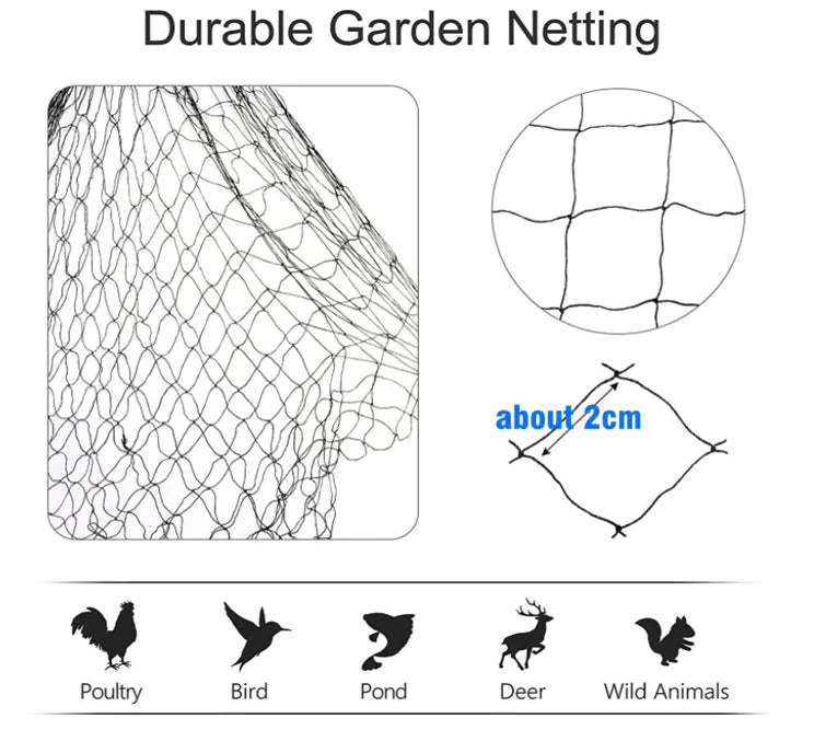 33FT Anti Bird Netting Pond Net Protection Tree Crops Plants Fruits Garden Mesh