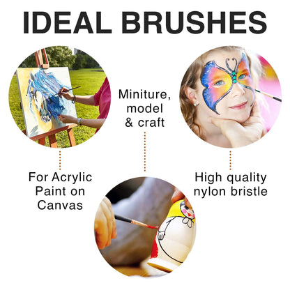 Professional Artist Paint Brush Set of 12 - Painting Brushes Kit for Kids, Adults Fabulous for Canvas, Watercolor & Fabric - for Beginners