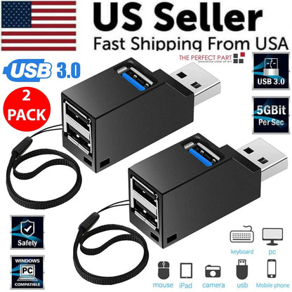 2 Stücke 3 Port USB 3.0 Hub Tragbare High Speed ​​Splitter Box Für PC Notebook Laptop