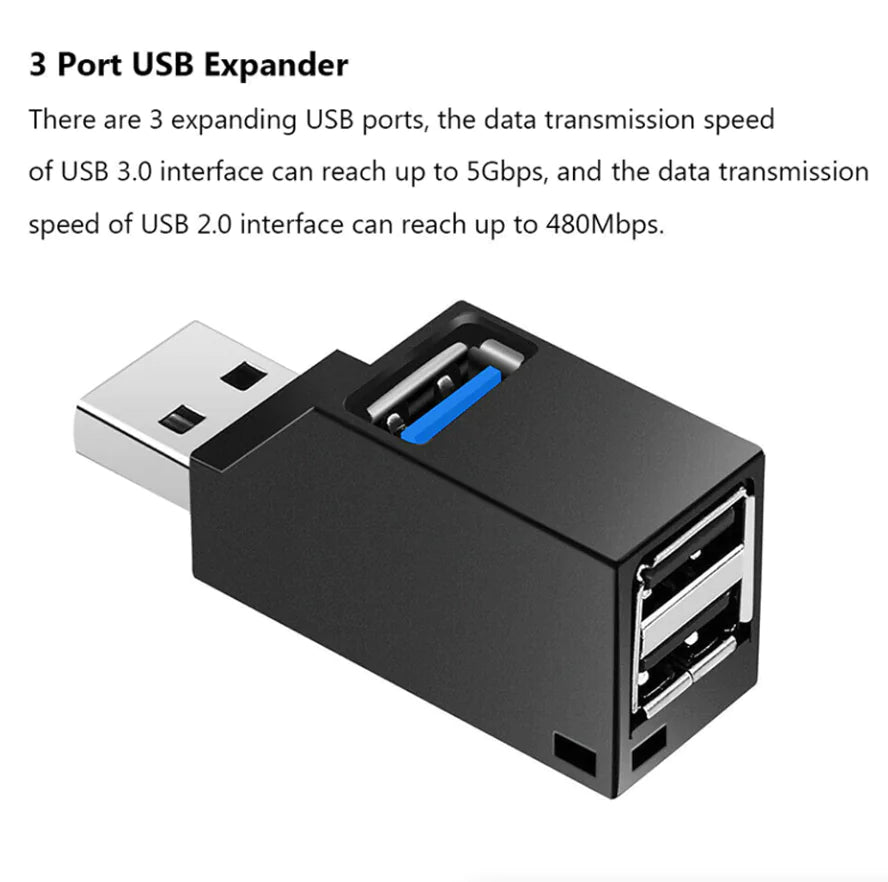 2 Stücke 3 Port USB 3.0 Hub Tragbare High Speed ​​Splitter Box Für PC Notebook Laptop